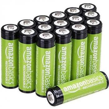 Amazon Basics - Pilas AA recargables, precargadas, paquete de 16