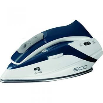 Plancha de Viaje ECG NZ 210, Compacta, Vapor y Seco, 1100 W, Azul y Blanco