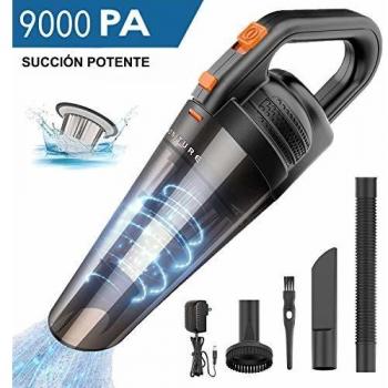 HONITURE Aspiradora de Mano, Aspirador de Coche Sin Cable Potente, Carga rpida, 130W Tencologa Ciclnica, con Luz LED,Accesorios Completos,Aspirador en Seco y Hmedo para Oficina Hogar y Coche