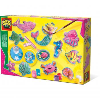 Pasta de modelar SES Creative Set de moldear Océano - Pasta de modelar, incluye moldes y herramientas para crear figuras marinas, adecuada para niños a partir de 3 años, fácil de usar y no tóxica