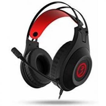 Cascos Gaming Ozone Rage X60 - Auriculares con microfono - Sonido 7.1 Virtual, LED rojo, Altavoces 50mm, Diadema Ajustable, Micro Flexible, USB, Negro