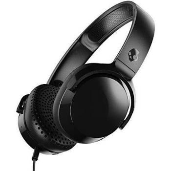 Skullcandy Riff Supraaurales Headphones with Microphone, Improved Acoustic, Foldable, Call Control and Music Tracks, Soft Earpads with Resistant Headband, Black