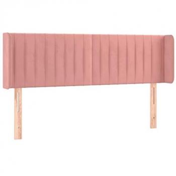 Cabecero con LED de terciopelo rosa 147x16x78/88 cm