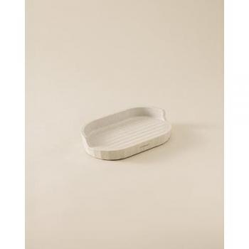 Jabonera de Encimera Avenir Cosmic - Plástico Duradero, Diseño Blanco y Metal con Tornillos