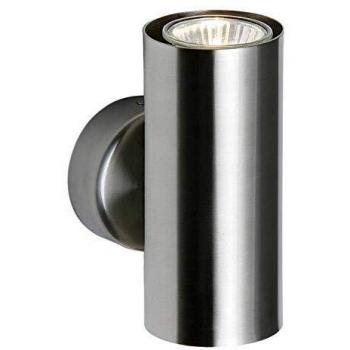 Aplique de pared Odi Acero Niquel satinado 2 bombillas 13cm, tipo: Aplique de pared, características: acabado en níquel satinado, diseño up & down, utiliza 2 bombillas tipo GU10