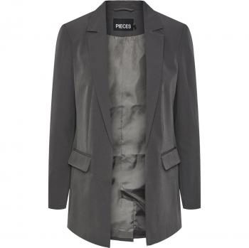 Blazer Largo Oversize para Mujer Color Gris Magnet de Pieces