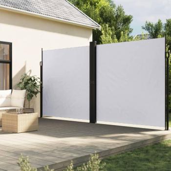 Toldo lateral retráctil 200x1200 cm en colores Negro, Crema y Azul, y Toldo lateral retráctil blanco 200x1200 cm