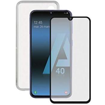 BigBuy Tech Protector de Pantalla Cristal Templado para Movil + Funda para Movil Samsung Galaxy A40 Flex TPU