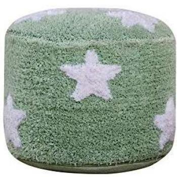 Happy Decor Kids -Puff Air Stars 100% Algodón Natural -Menta, Blanco- 24x35x35
