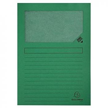 Exacompta 50103E - Lote de 100 Subcarpetas Forever 120 con ventana e impresas, Color Verde
