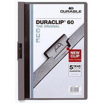Durable Duraclip 60 - Carpeta de negocios, 30 hojas A4, 25 unidades, color gris claro