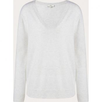 Vince Medium White V Neck Cashmere Sweater