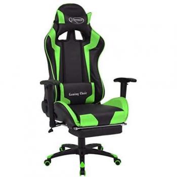 vidaXL Silla Escritorio Reclinable Verde Sillón Banco Asiento Giratoria Mueble