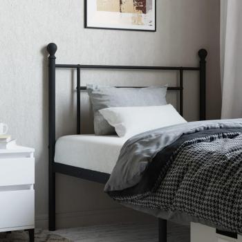 vidaXL Metal Headboard Black 100 cm
