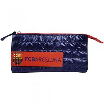 FC BARCELONA - Estuche Portatodo con Funda Triple, con Cremallera, Color blaugrana, Producto Oficial
