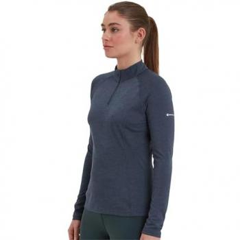 Montane Women's Dart Half Zip Long Sleeve T-Shirt - Eclipse Blue, Size XS