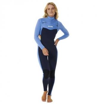 Rip Curl Traje De Neopreno Dawn Patrol 4/3mm Con Cremallera En El Pecho Y Mangas Largas Mujer - Azul Claro/Azul Oscuro - Talla US 4