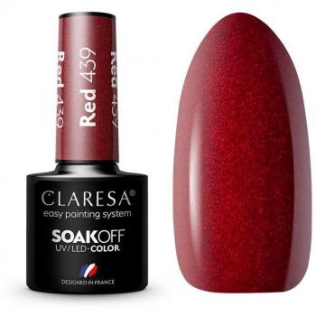 Esmalte Semipermanente Soak Off Claresa 439 Red - Gel UV/LED 5g