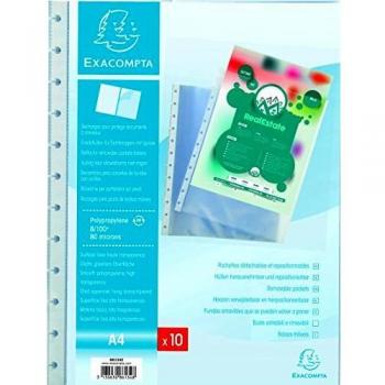 Exacompta 56270E - Recambio de 20 fundas para las carpetas de fundas con anillas, A4, color recambio fundas