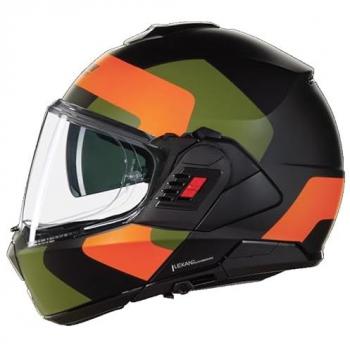 Casco Modular Nolan N120-1 Omocromo Negro-Naranja-Verde Talla S
