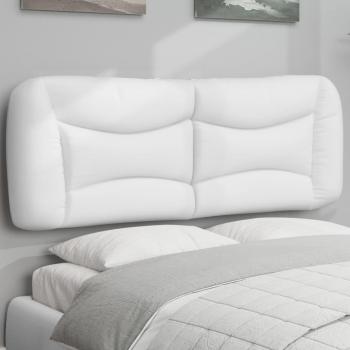 Cabecero de cama acolchado en cuero sintético blanco de 120 cm