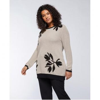 Jersey floreado con escote de barco