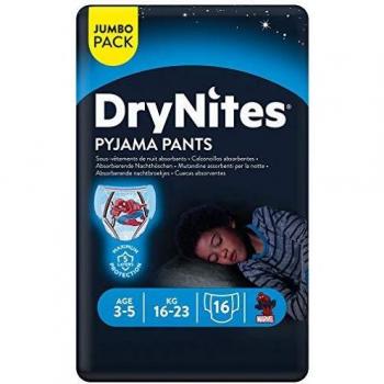 Huggies DryNites, 3 - 5 años niño, 2 packs de 16 [32 pañales]