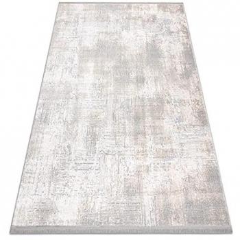 Alfombra Moderna Tuls Estructural con Flecos Vintage Marfil/Gris 140x190 cm
