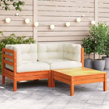 vidaXL 2-Seater Garden Sofa with Cushions and Footstool