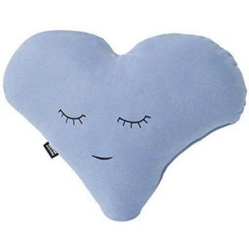 Paparajote Factory Love XS - Cojín de algodón con forma de corazón, 37 x 25 cm, color celeste