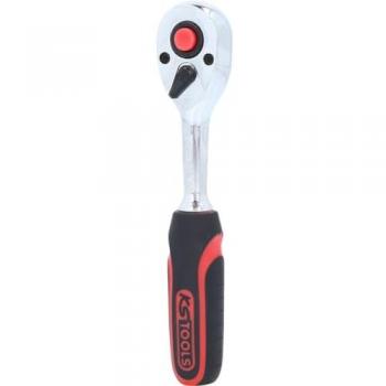 Carraca reversible KS TOOLS 915.1490 CHROMEplus - 1/4, 72 dientes, mango de plástico, torque máximo de 65Nm