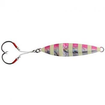 SAVAGE GEARSLIM SQUISH JIG 130GR PINK GLOW ZEBRA