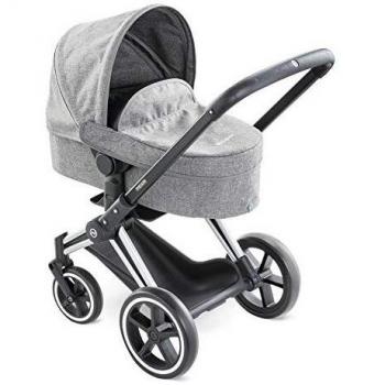 Smoby Cybex - Cochecito para Muñecos, en Color Gris, para Niños a partir de 3 Años - 37 x 21,5 x 61,5 cm