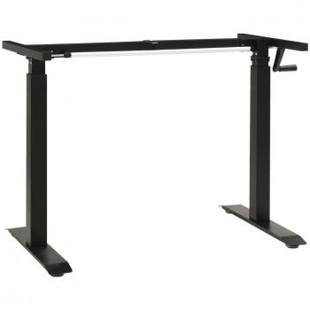 Manual Height Adjustable Standing Desk Frame Hand Crank Black