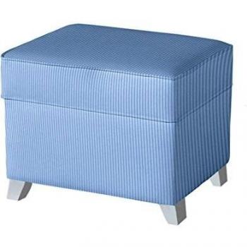 Micuna Puff - Arcón con tapizado tela, diseño rayas, color azul
