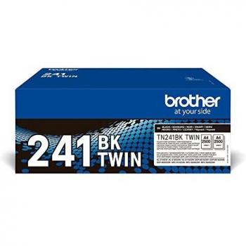 Brother TN241BKTWIN - Tóner, para Las Impresoras HL3140CW, HL3150CDW, HL3170CDW y Otras, Duración Estimada: 2.500 páginas Cada Tóner Según ISO/IEC 19798, Color Negro, Paquete de 2
