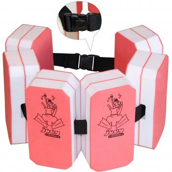 Hudora 76220 Swim - Cinturón de natación, color negro, rosa, blanco