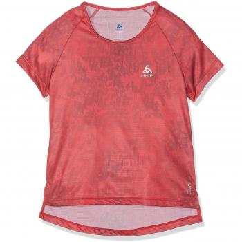 Odlo - Camiseta de Manga Corta para niñas con Cuello Redondo y Cuello Redondo, Infantil, Camisa, 312819-30572-140, Chrysanthemum - AOP SS19, 140