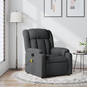 Sillón de masaje reclinable de tela en gris claro, gris oscuro y negro - Sillón cómodo para dormitorio, silla relax, sillón sofá