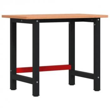 Banco de trabajo rectangular madera maciza roble 100x60x81,5 cm