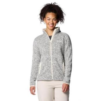 Chaqueta de Forro Polar Columbia Sweater Weather II con Cremallera Completa para Mujer, Color Blanco, Talla XL