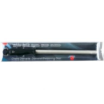 Afilador Manual de Cuchillos Chaira Arcos, Acero al Carbono Recubierto de Diamante 280mm, Mango de Polipropileno Negro con Estuche