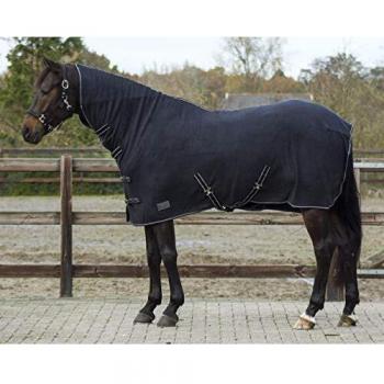 qhp Manta Polar HKM Basic con cuello notebook Cruz correas azul + negro