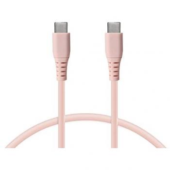 Cable de Carga Ultra Rápida USB-C a USB-C Ksix 65 W 1m Rosa