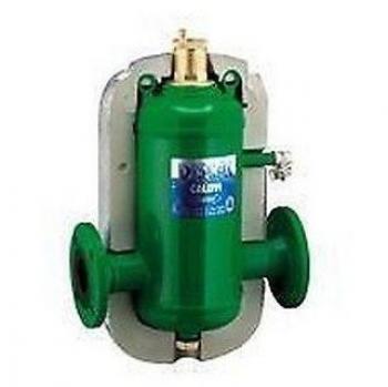 Separador de microburbujas Discal DN100 Caleffi, cuerpo de acero con aislamiento y conexiones a brida