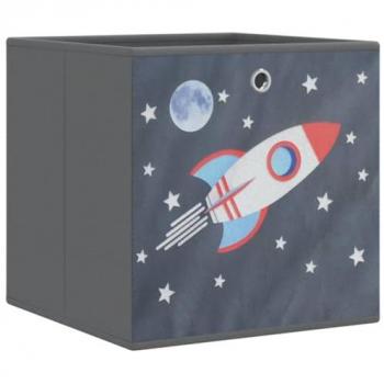 Cajas de almacenaje plegables 10 uds no tejida gris 32x32x32 cm