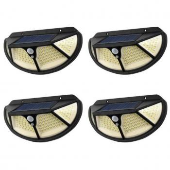 Faro Solar Exterior 4 Piezas con Sensor de Movimiento y 102 LEDs SMD