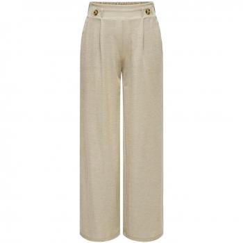 Pantalón corto y ancho de mujer JDY Birdie, alta cintura, color beige