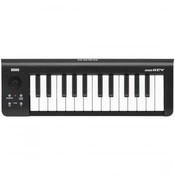Korg microKEY 25 USB Keyboard Controller - 25 velocity-sensitive keys, USB powered, pitch bend and modulation wheels, octave shift buttons, sustain button, compatible with iOS devices, includes software bundle (Korg Software Bundle), lightweight and porta
