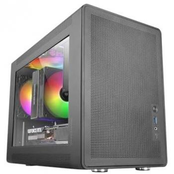 Caja Gaming MicroATX Ultracompacta Mars Gaming MC-XPS, Cristal Templado, Ventilador FRGB 120mm, Soporte Dual PSU ATX/SFX, USB-C, Negro